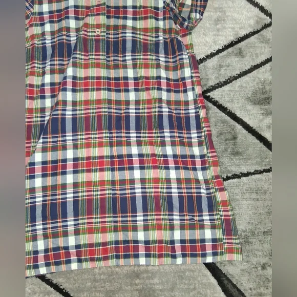 EUC J. Crew Factory Madras Size XL Plaid Button Down Shirt Dress!! - Picture 6 of 14
